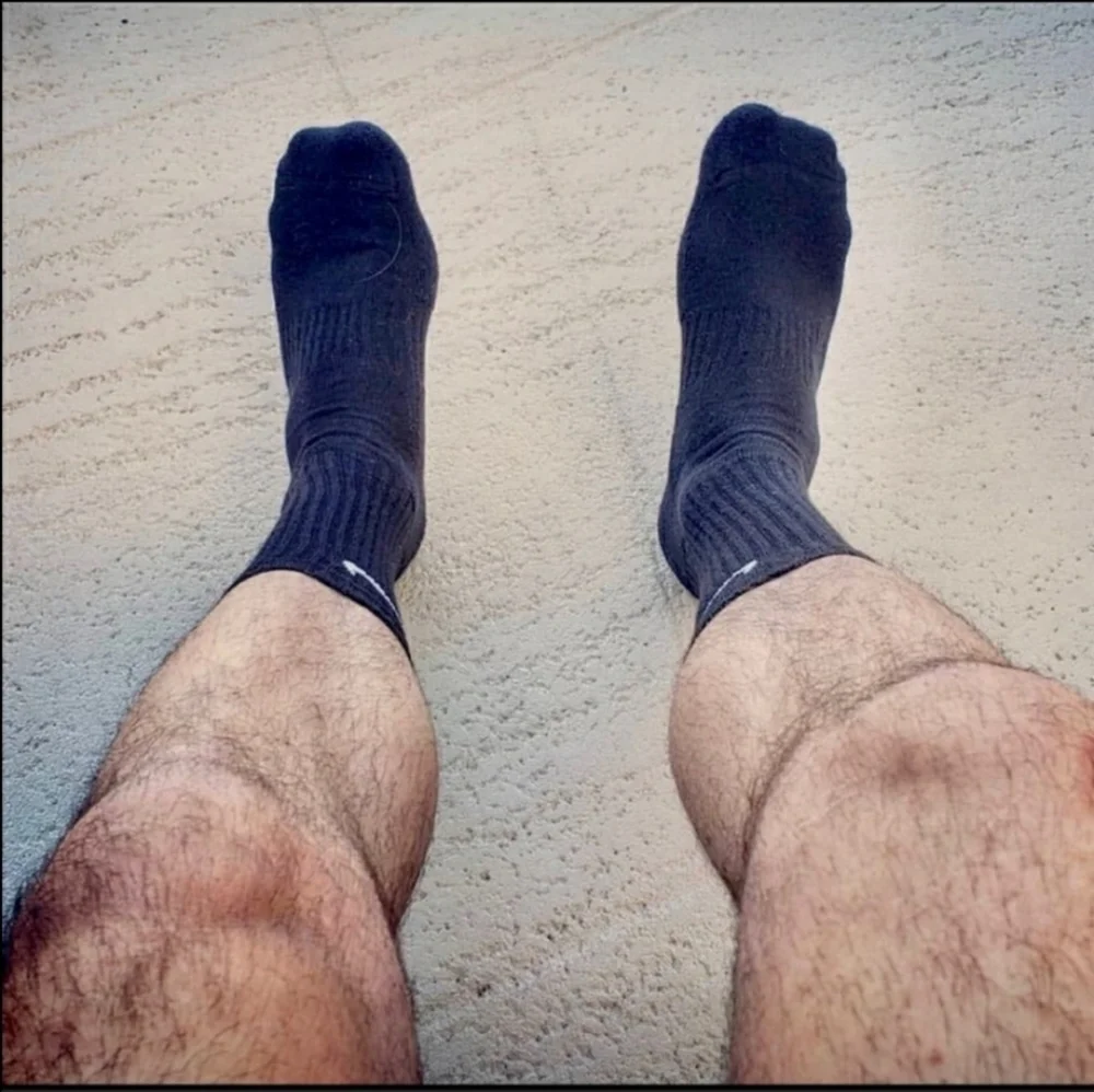 Men’s athletic Crew WHITE gym socks